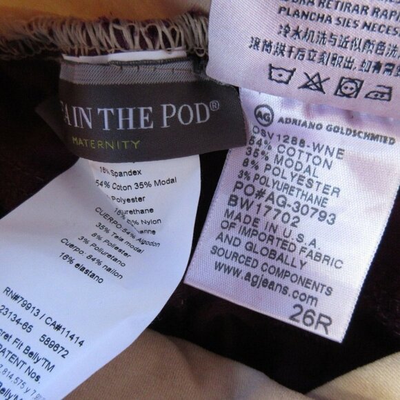 NWT Adriano Goldschmied Maternity Legging in Wine Stretch Velvet Skinny Pants 26 - Picture 4 of 6